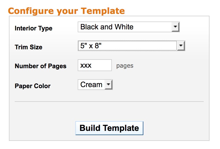 Preferred settings for a paperback