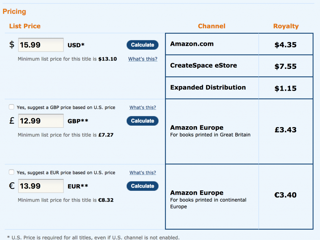 List prices CS