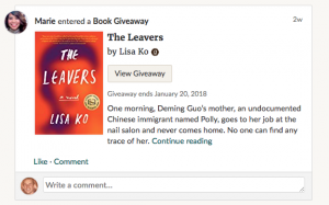 Goodreads Giveaway