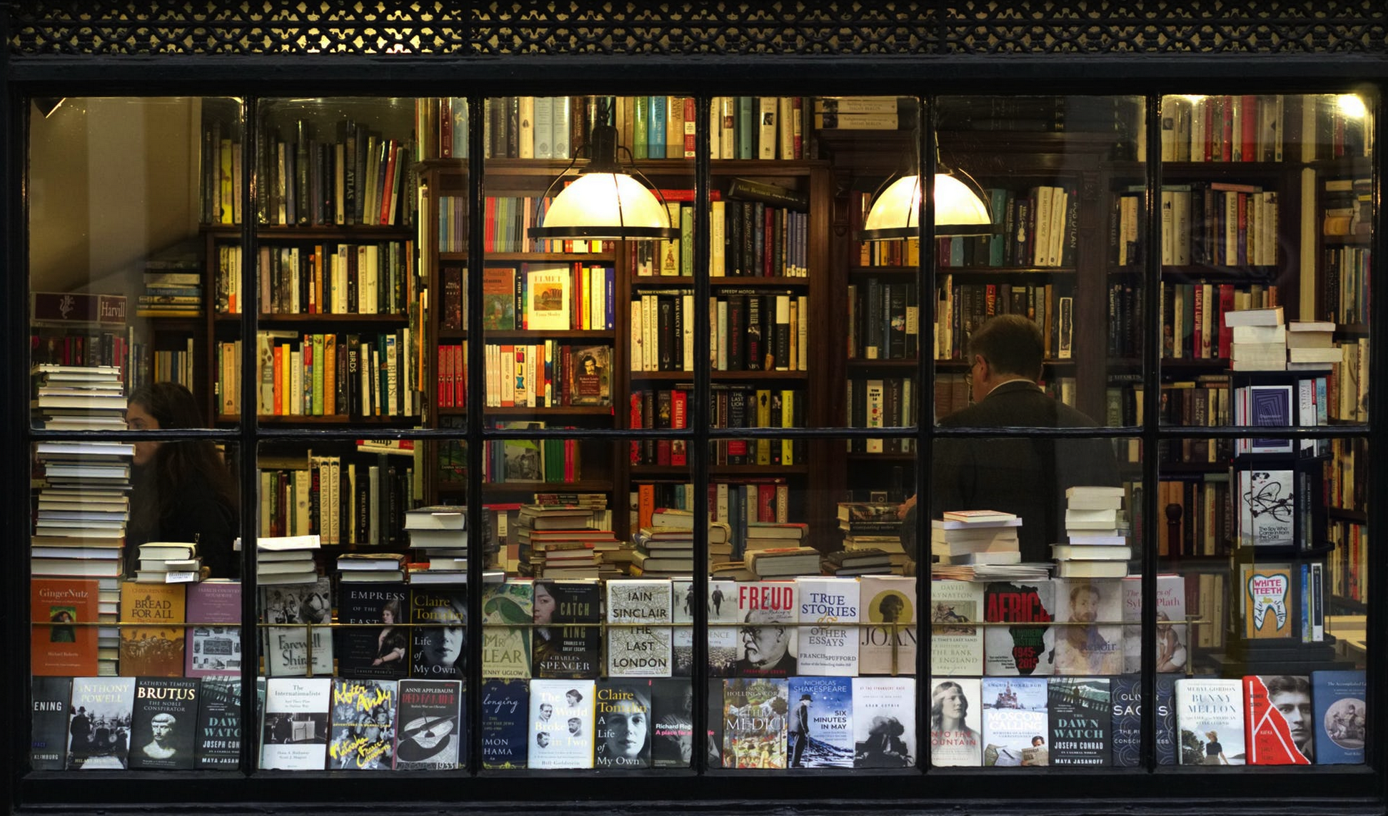 Paperbacks in a bookshop