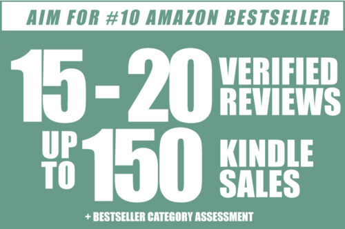 15-20 Reviews + 150 Sales + #10 Category Best Seller List